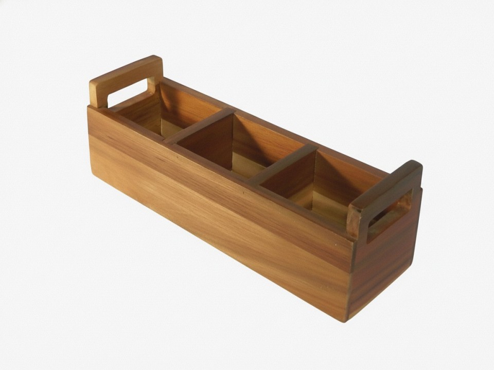 Premium Acacia Wood Tea Bag Holder Caddy with Handles - Versatile Kitchen Organizer